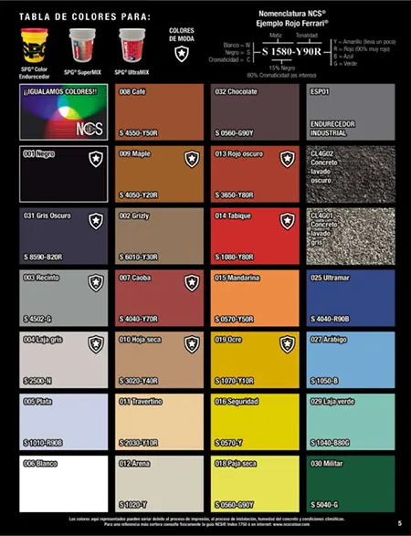 Color para concreto estampado SPG
